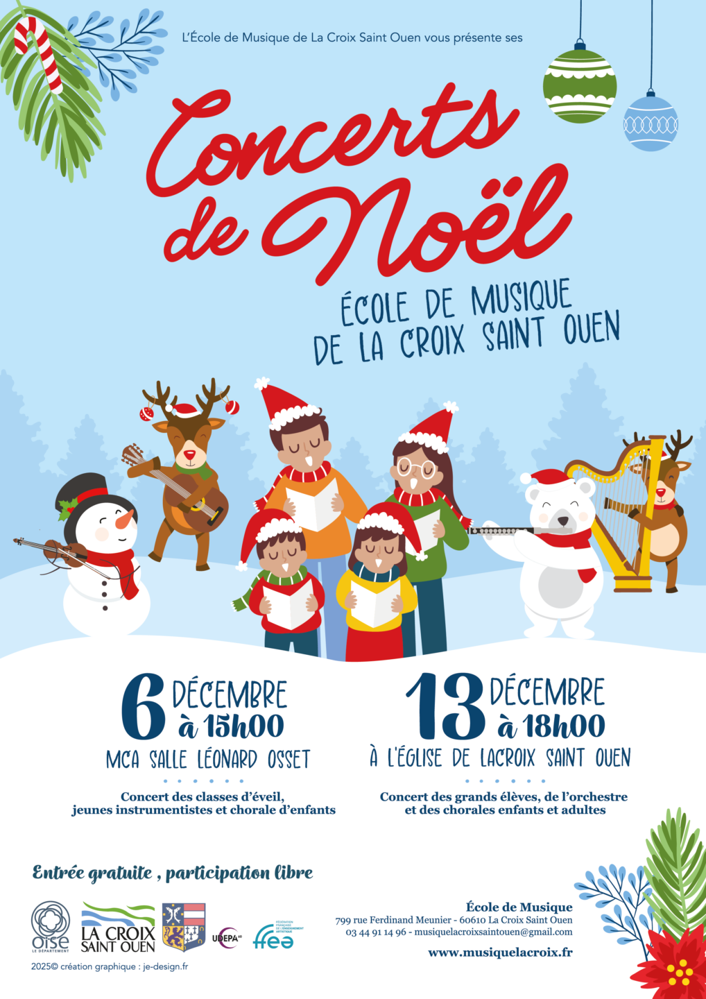Concerts de Noël | École de musique de Lacroix Saint-Ouen