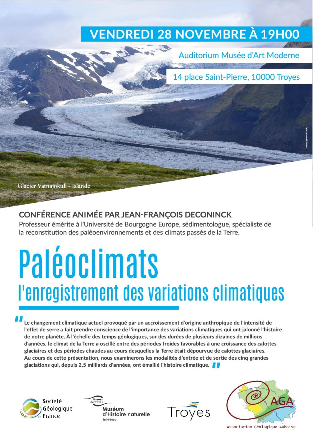Conférence Les paléoclimats Les variations climatiques à travers les temps géologiques