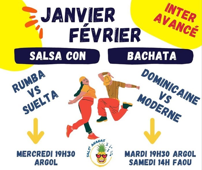 Cours Salsa et Bachata Inter-Avancé Argol 29160 Argol