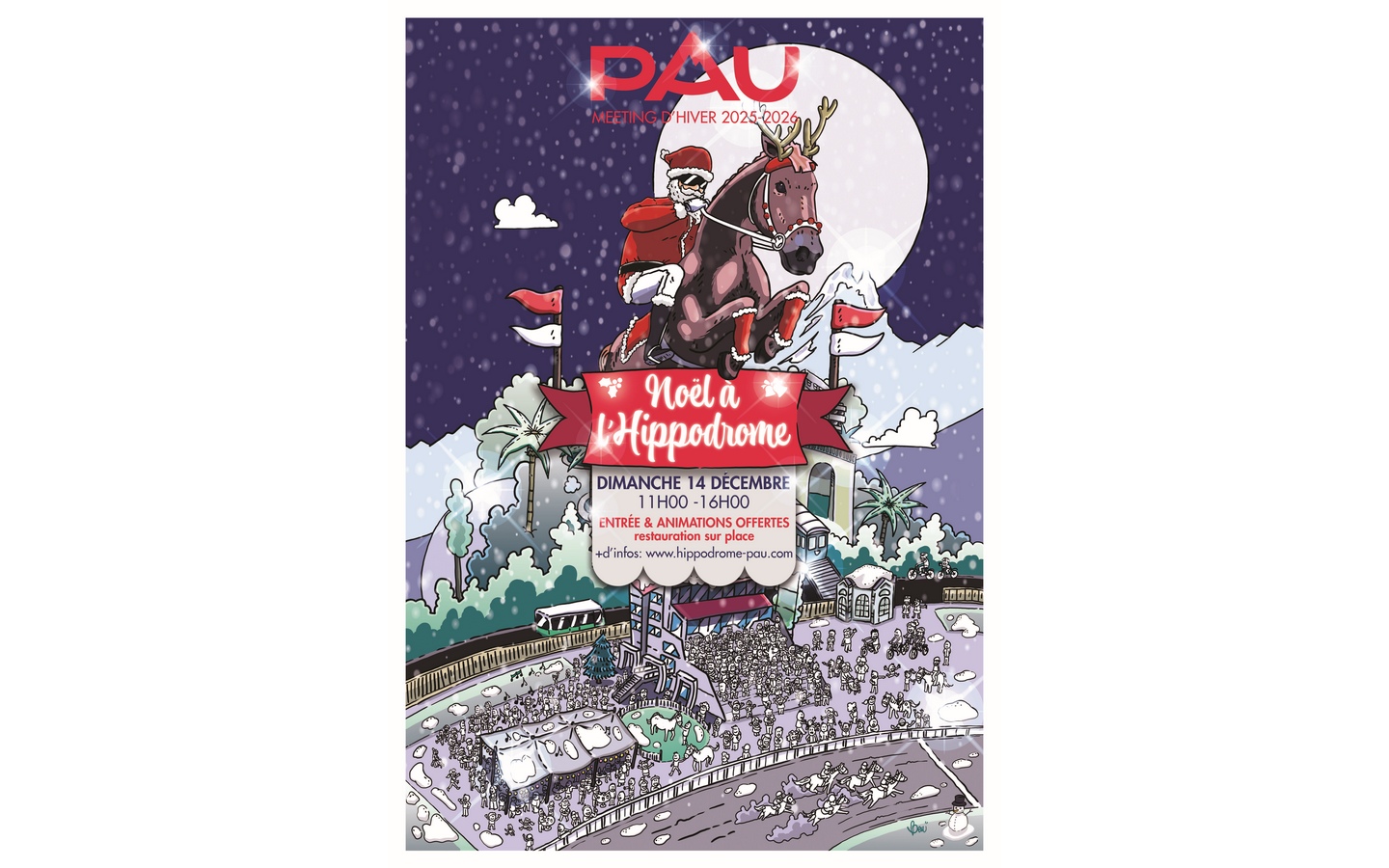 Courses Hippodrome de Pau La magie de Noël