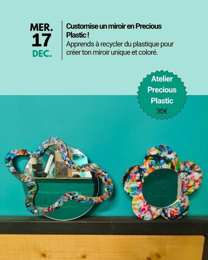 Customise un miroir en Precious Plastic ! L'Atelier de La Belle Déchette Rennes