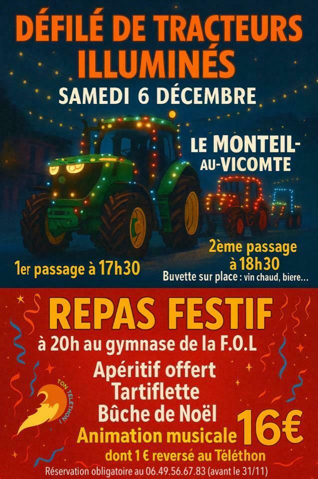 Défilé de tracteurs illuminés