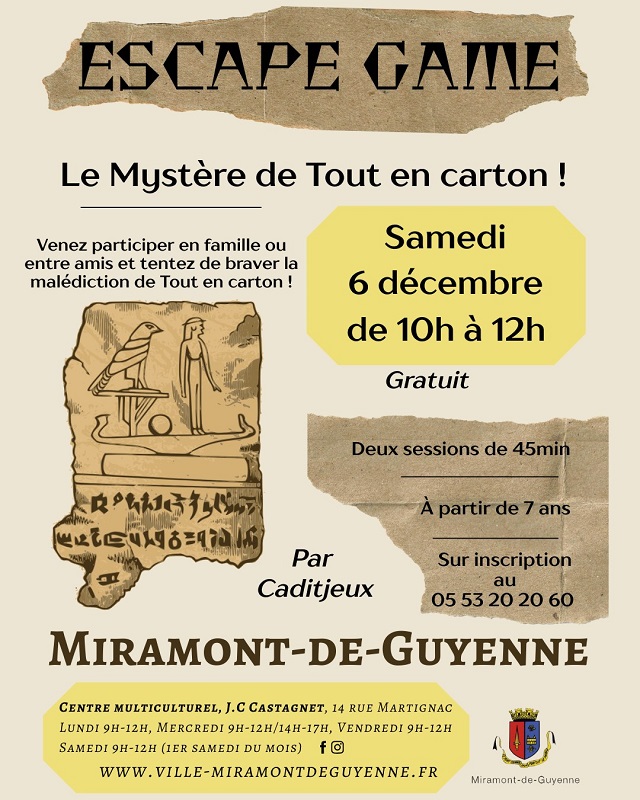 Escape game Le mystère de Tout en Carton !