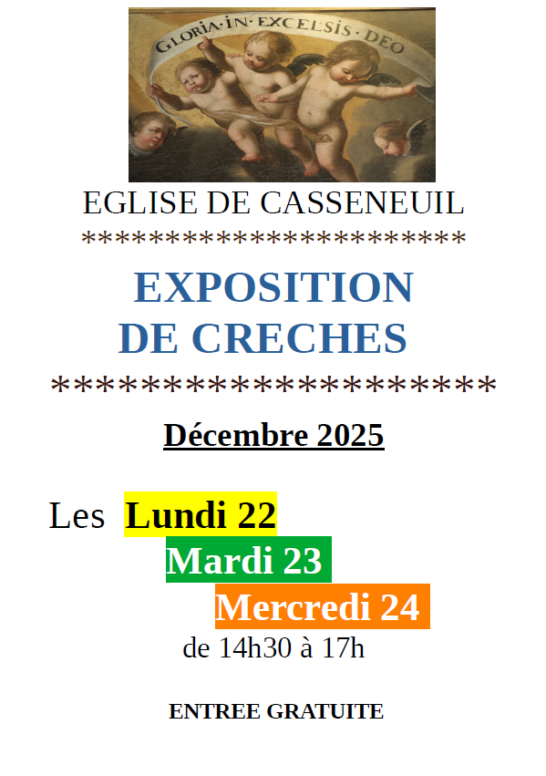 Expsoition de Crèches Eglise Saint-Pierre-Saint-Paul Casseneuil 2025-12-22 Expsoition de Crèches