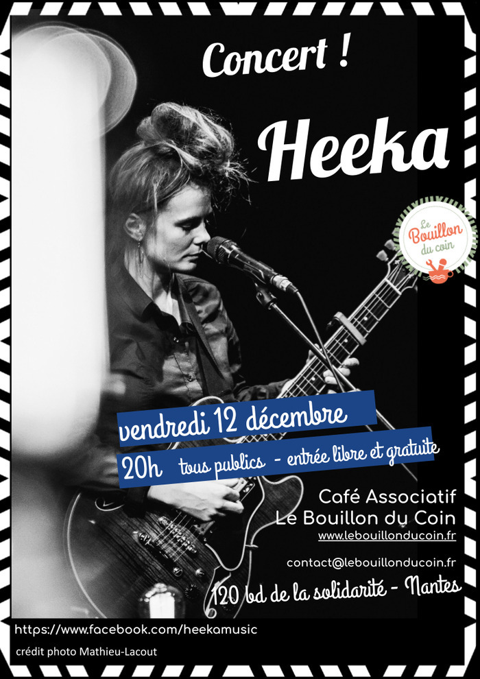 Heeka - Concert Folk-Rock Le Bouillon du Coin - Café associatif du quartier Contrie-Durantière
