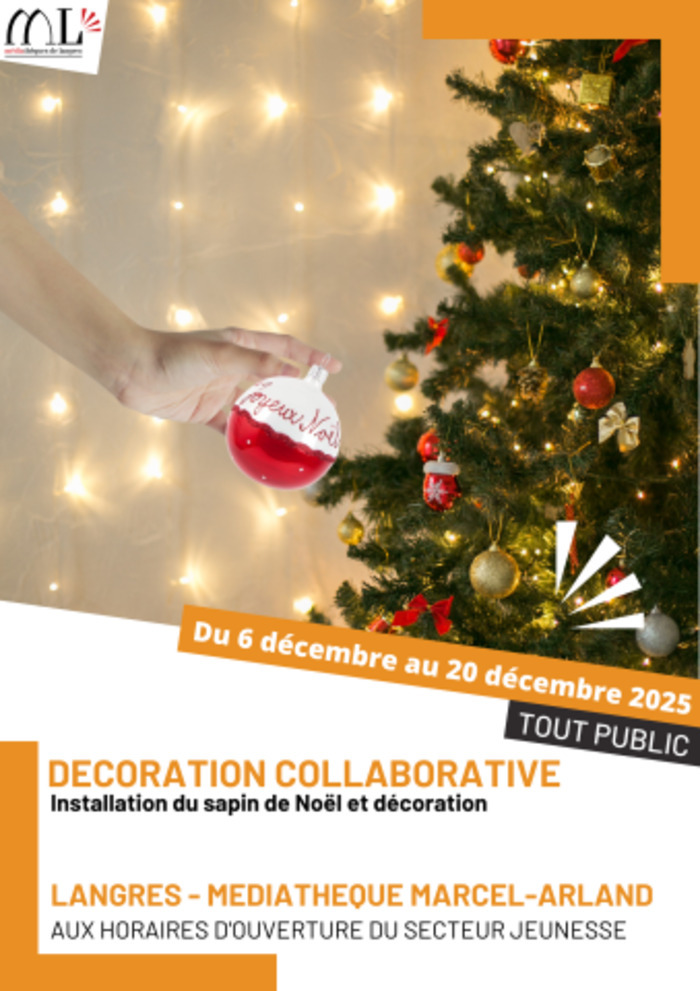 Installation des sapins et décoration collaborative Médiathèque Marcel Arland Langres