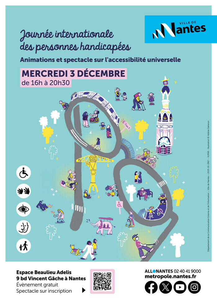 Journée internationale des personnes handicapées – Animations et spectacle sur l’accessibilité universelle Espace Adelis Nantes