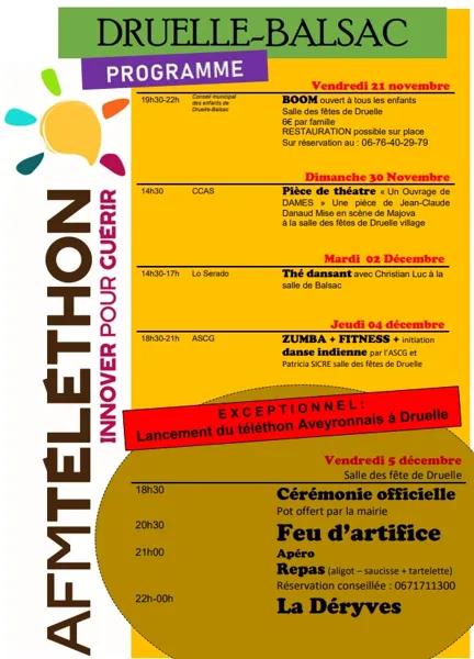 Lancement du Téléthon aveyronnais à Druelle