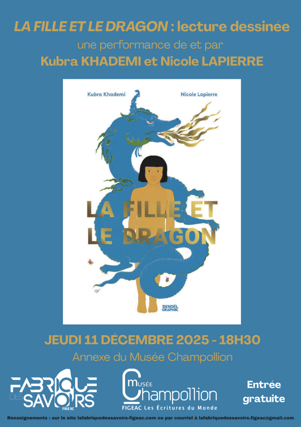 Lecture performance à Figeac La fille et le dragon