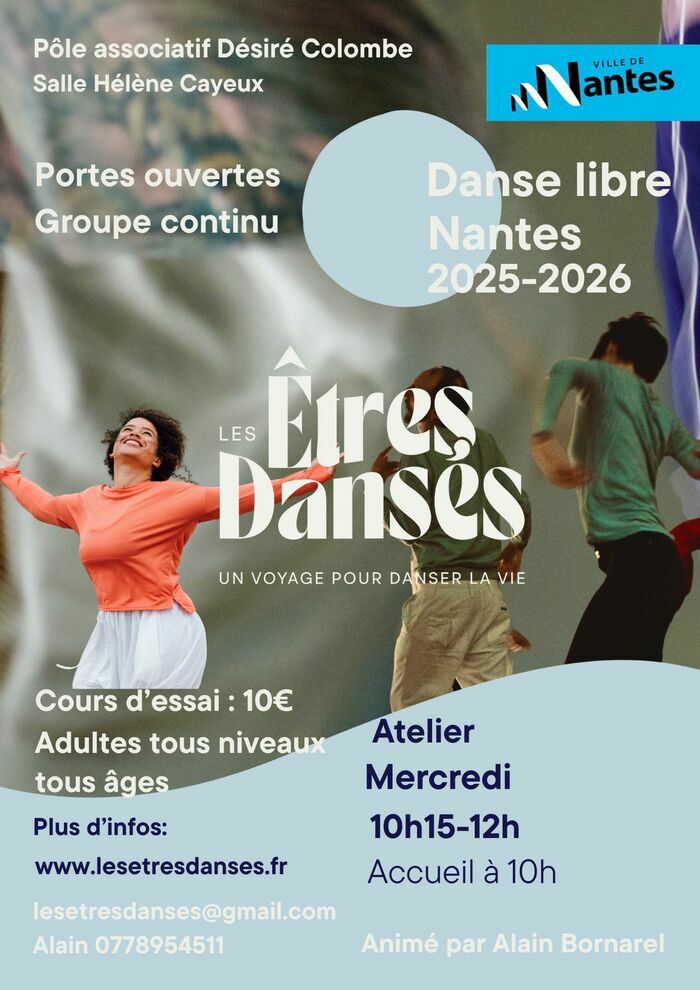 Les Êtres Dansés - Danse libre et intuitive - Groupe continu Pôle associatif Désiré Colombe