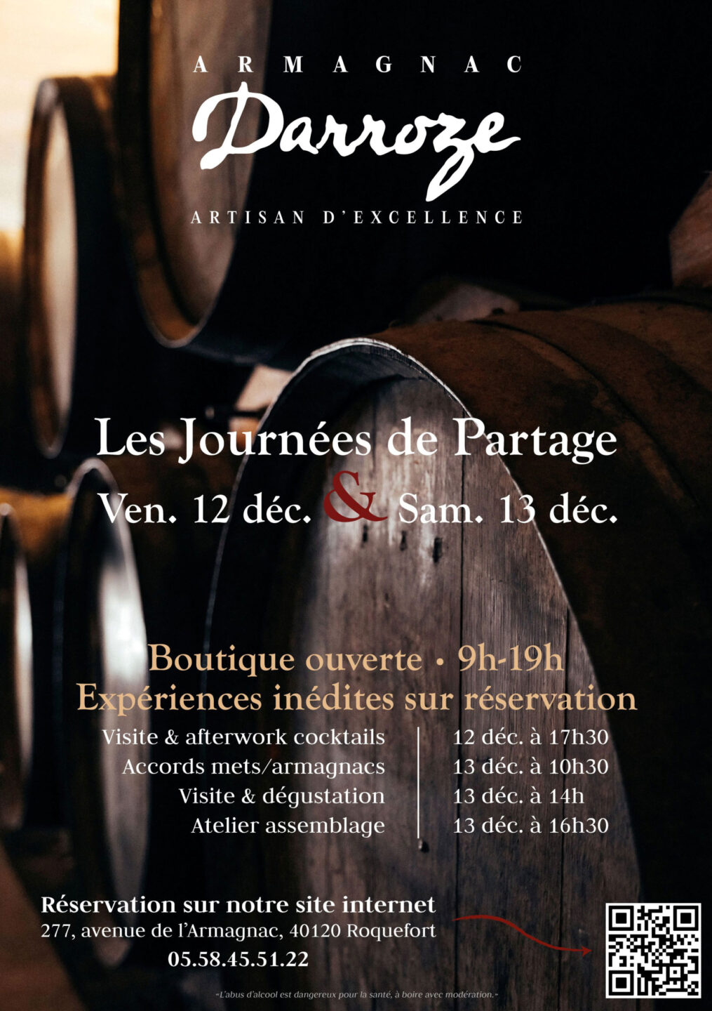 Les Journées de Partage Visite et dégustation de 3 armagnacs