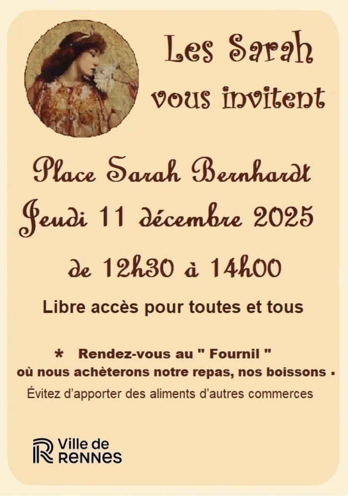 Les Sarah sont sur la place à Bréquigny ! Place Sarah Bernhardt Rennes