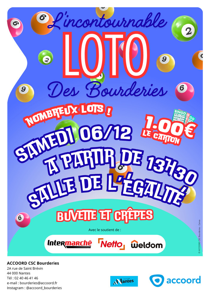 L'incontournable loto des Bourderies Salle de l'Egalité