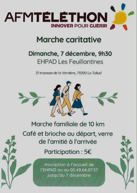 Marche caritative au Tallud pour le Téléthon