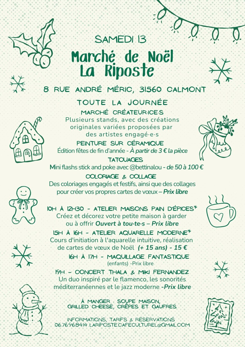 MARCHÉ DE NOËL À LA RIPOSTE