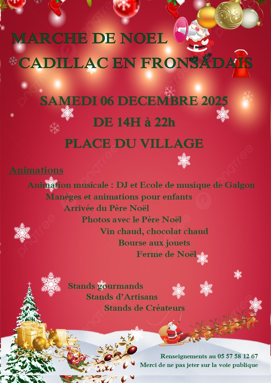 Marché de Noël Cadillac en Fronsadais
