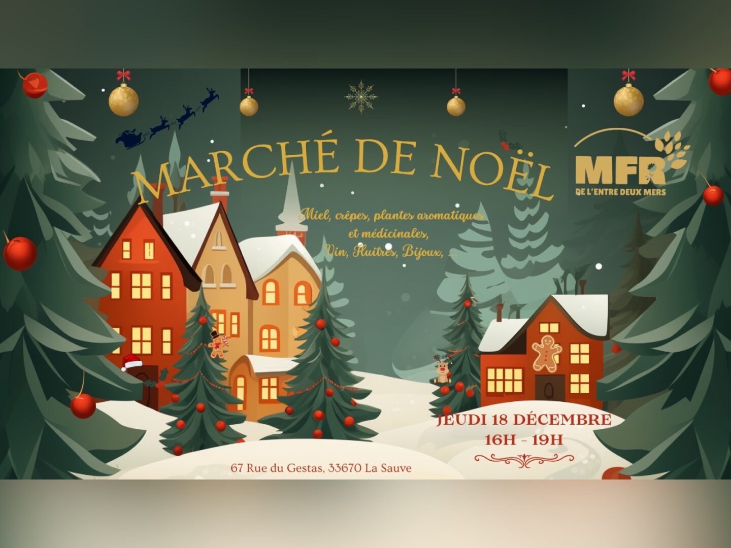 Marché de Noël de la MFR de l’Entre-deux-Mers 67 Rue du Gestas La Sauve 2025-12-18 Marché de Noël de la MFR de l'Entre-deux-Mers