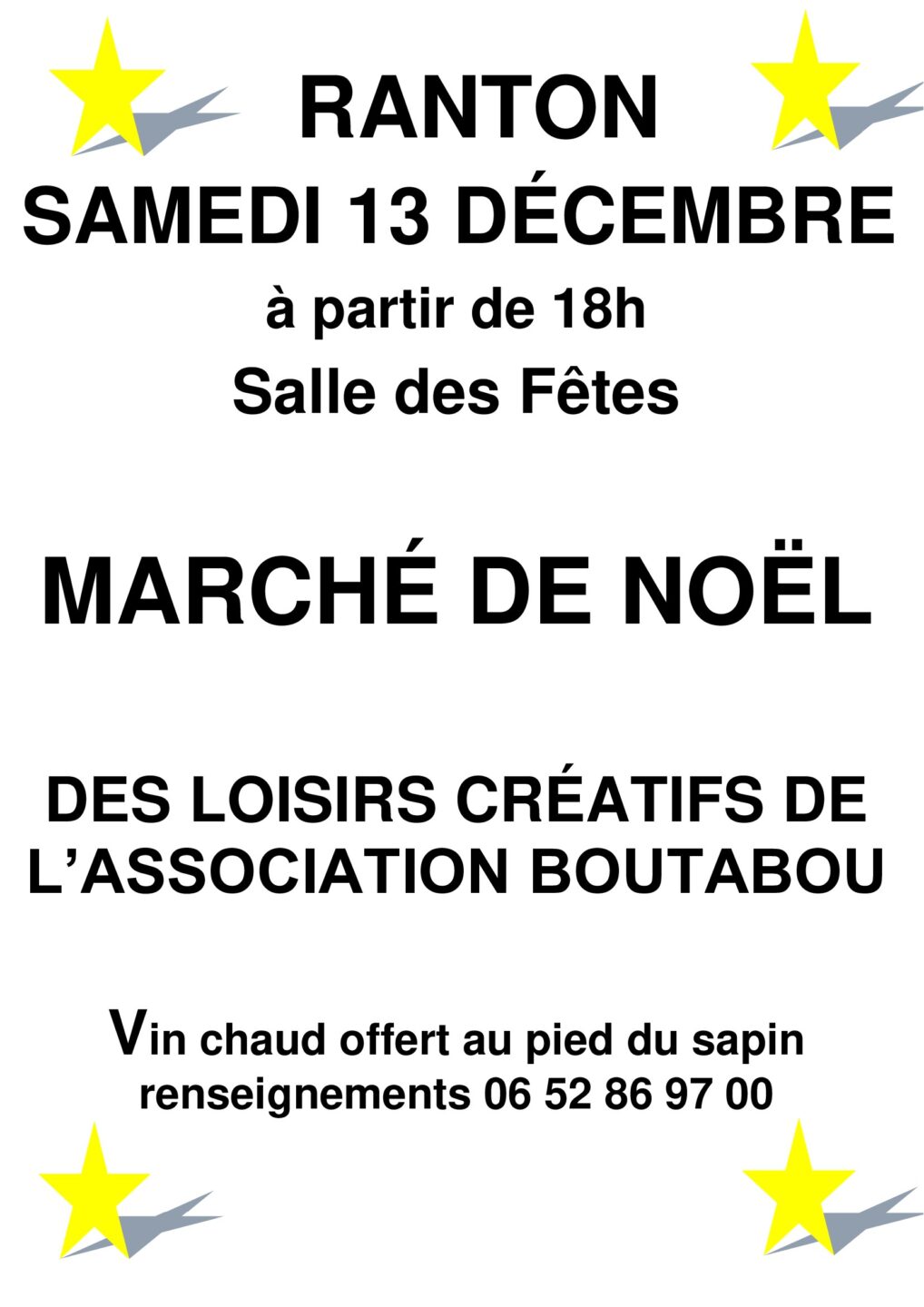 Marché de Noël de l'association BOUTABOU