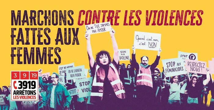 Marchons contre les violences faites aux femmes Esplanade Rosa-Parks