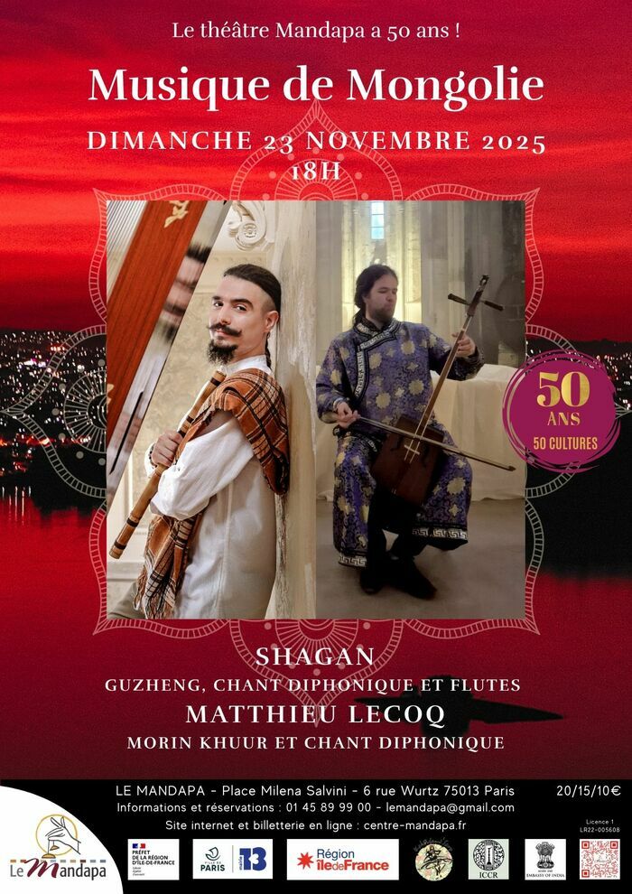 Musique de Mongolie Théâtre Mandapa Paris
