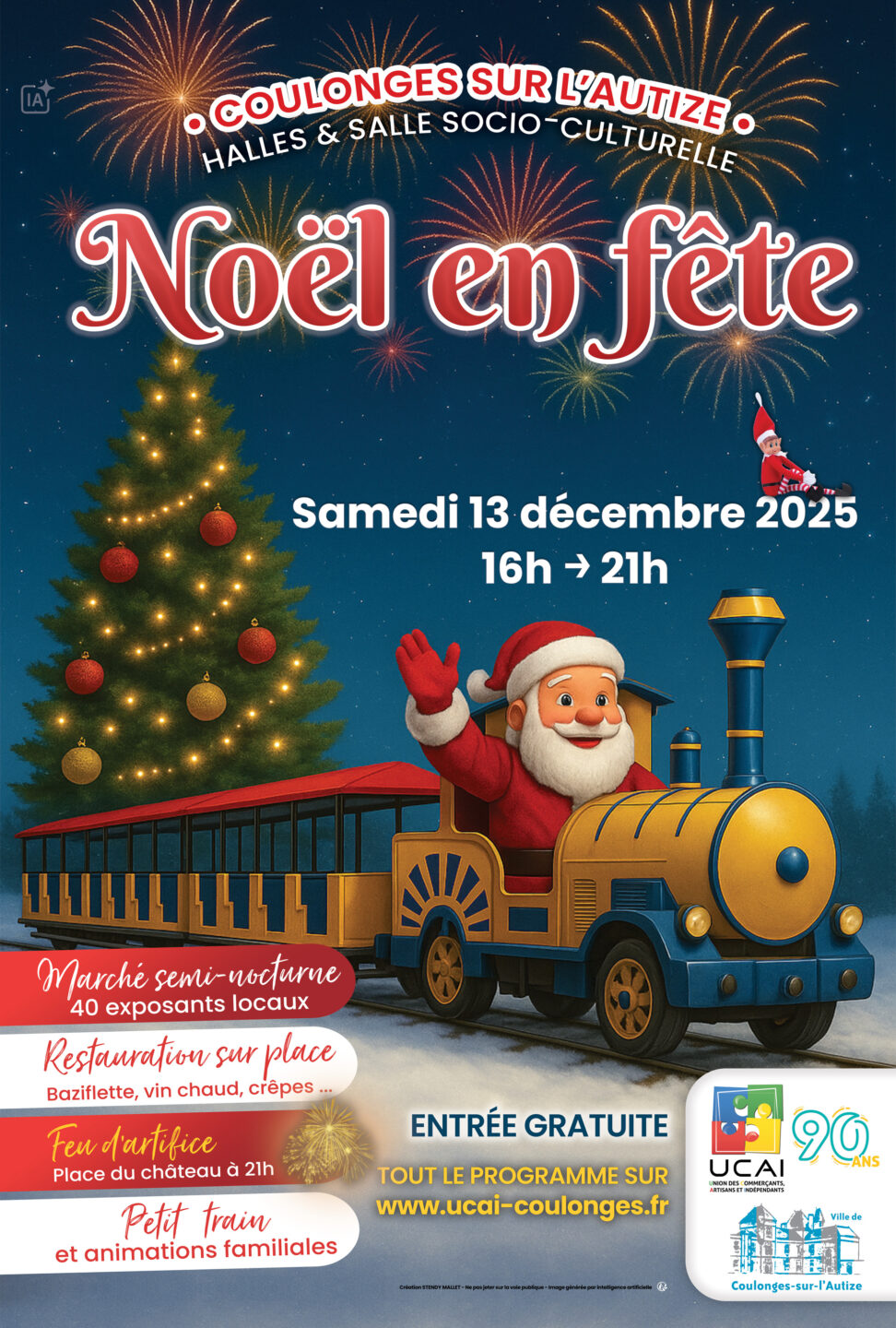 Noël en fête Marché semi-nocturne et feu d'artifice