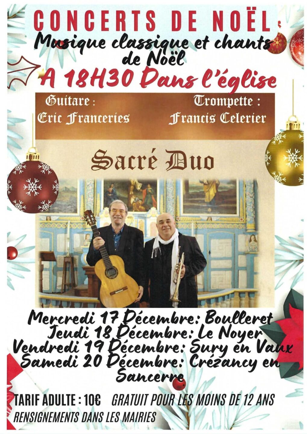 [Noël en Grand Sancerrois ] Concert Sacré Duo