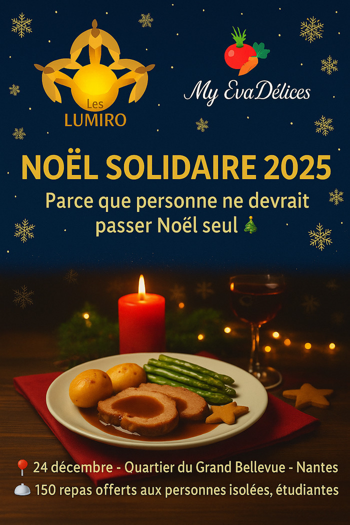 Noël Solidaire 2025 – 150 repas offerts au Grand Bellevue Maison des Habitants et du Citoyen Nantes