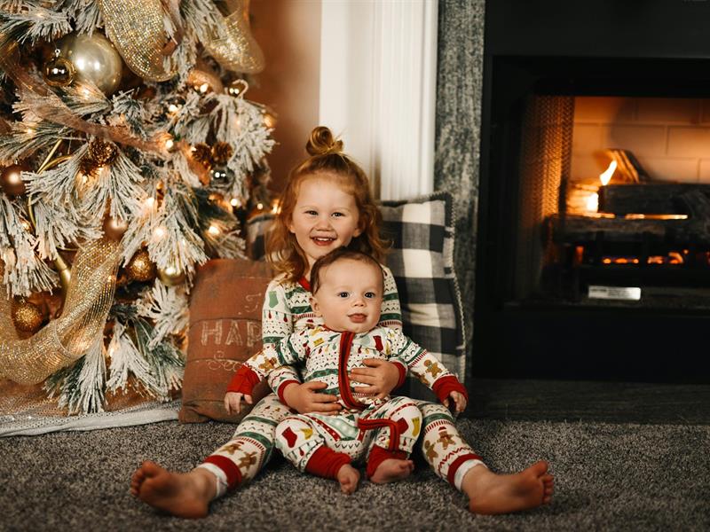 Photo de studio de Noël en famille