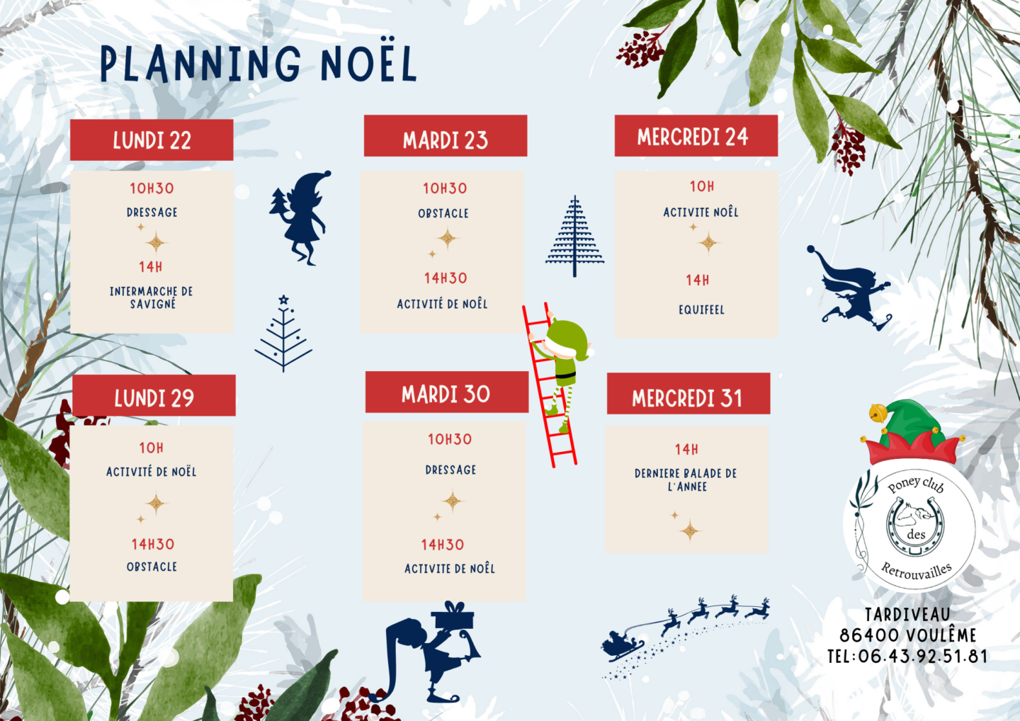 Planning de Noël Équifeel