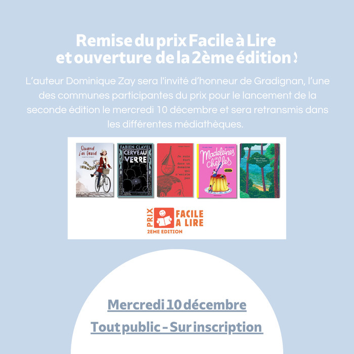 Remise du prix Facile à Lire et ouverture de la 2ème édition ! La Source Le Bouscat