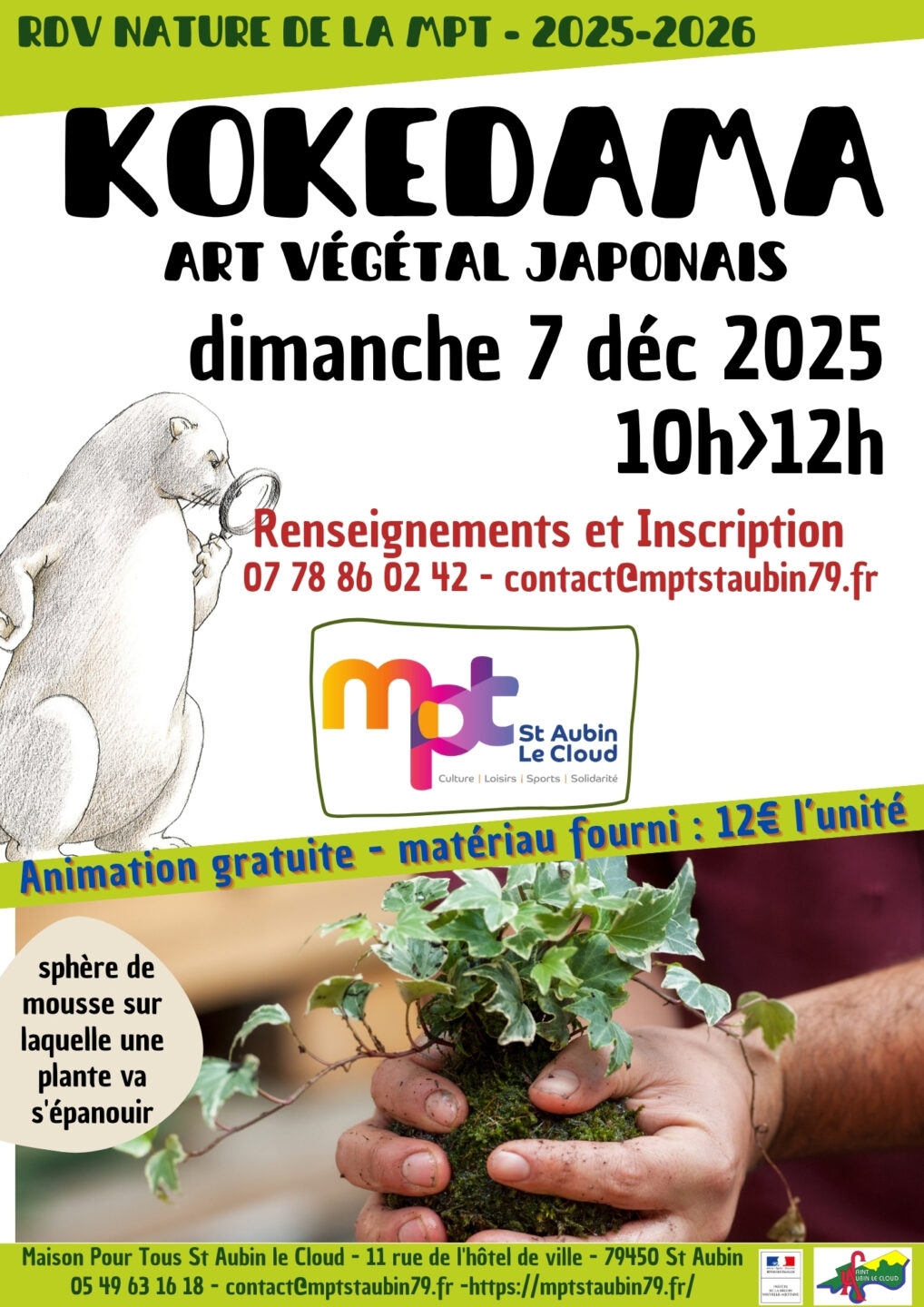 Rendez-vous nature de la MPT Atelier Kokedama
