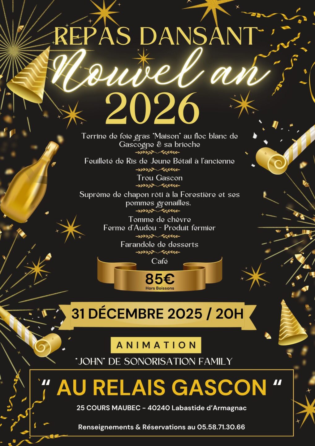 Repas dansant du Nouvel An