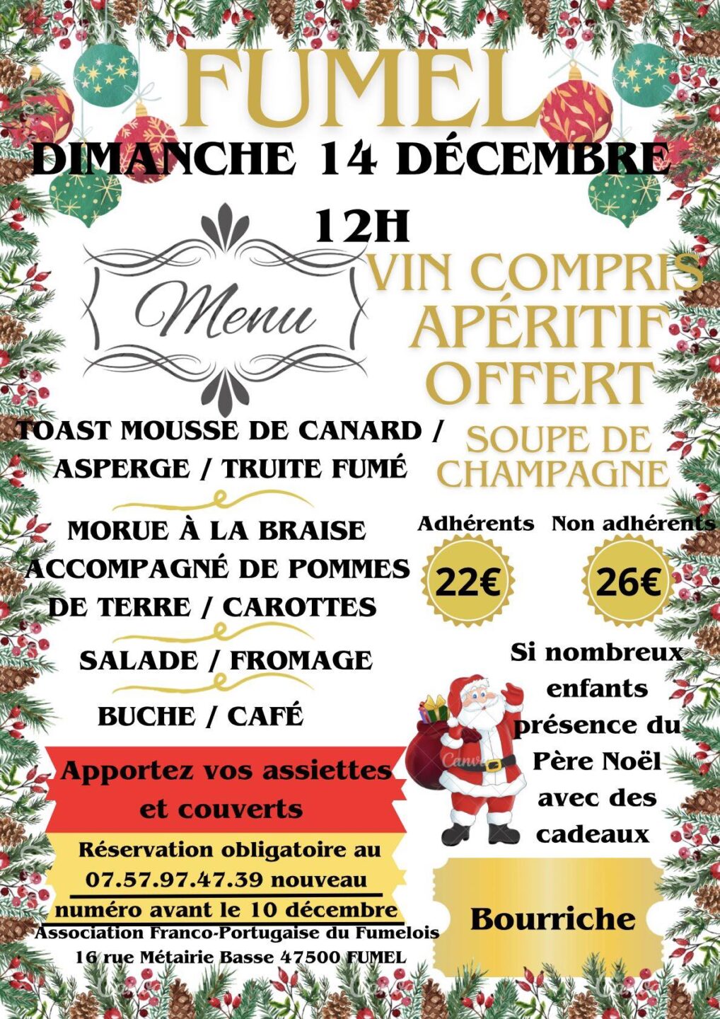 Repas de Noël 16 Rue Métairie Basse Fumel 2025-12-14 Repas de Noël
