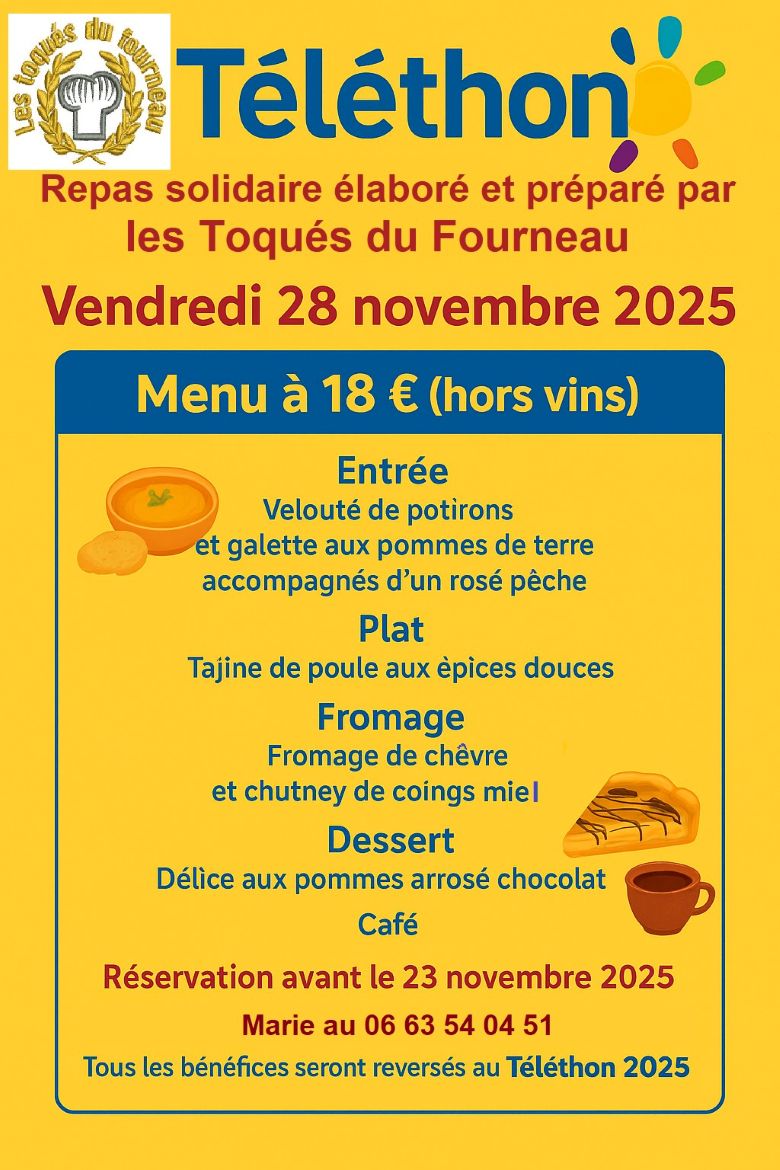 Repas pour le téléthon par Les Toqués du Fourneau