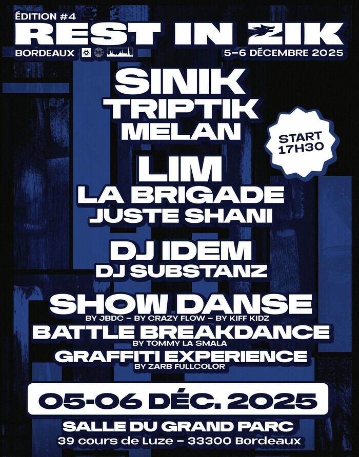 REST IN ZIK - 4ème édition La Salle des Fêtes Bordeaux Grand Parc Bordeaux