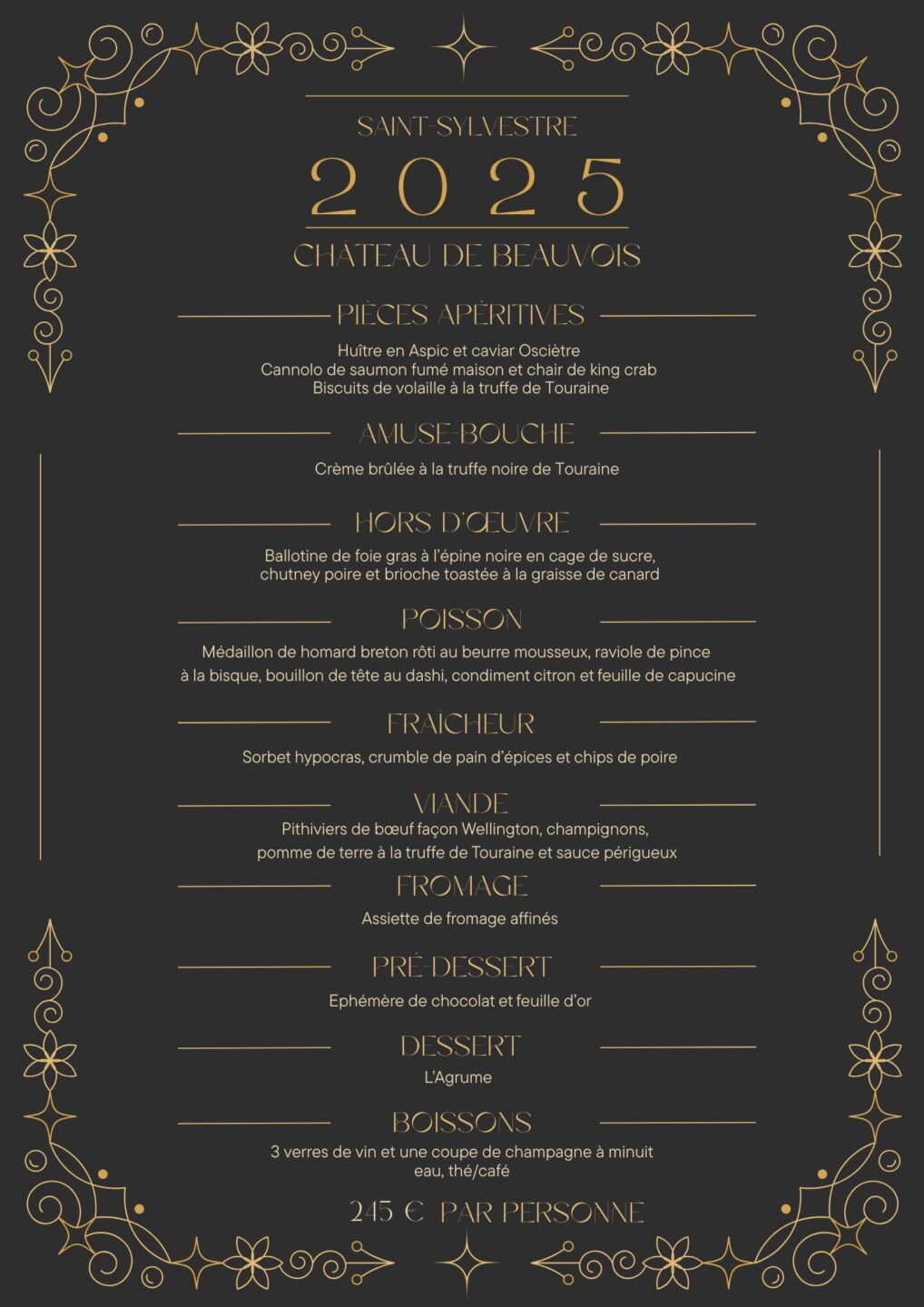 Réveillon de Saint-Sylvestre au Château de Beauvois