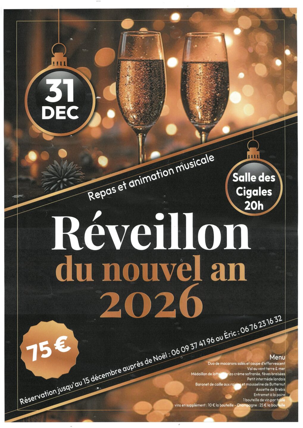Réveillon du nouvel an 2026 Morcenx