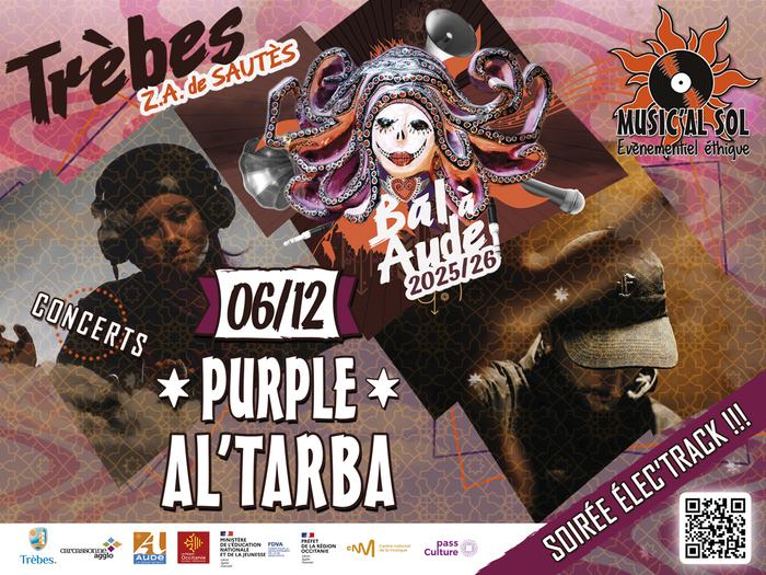 Soirée électro – le 6 décembre – DJ sets de AL’TARBA + PURPLE Bal à Aude Trèbes