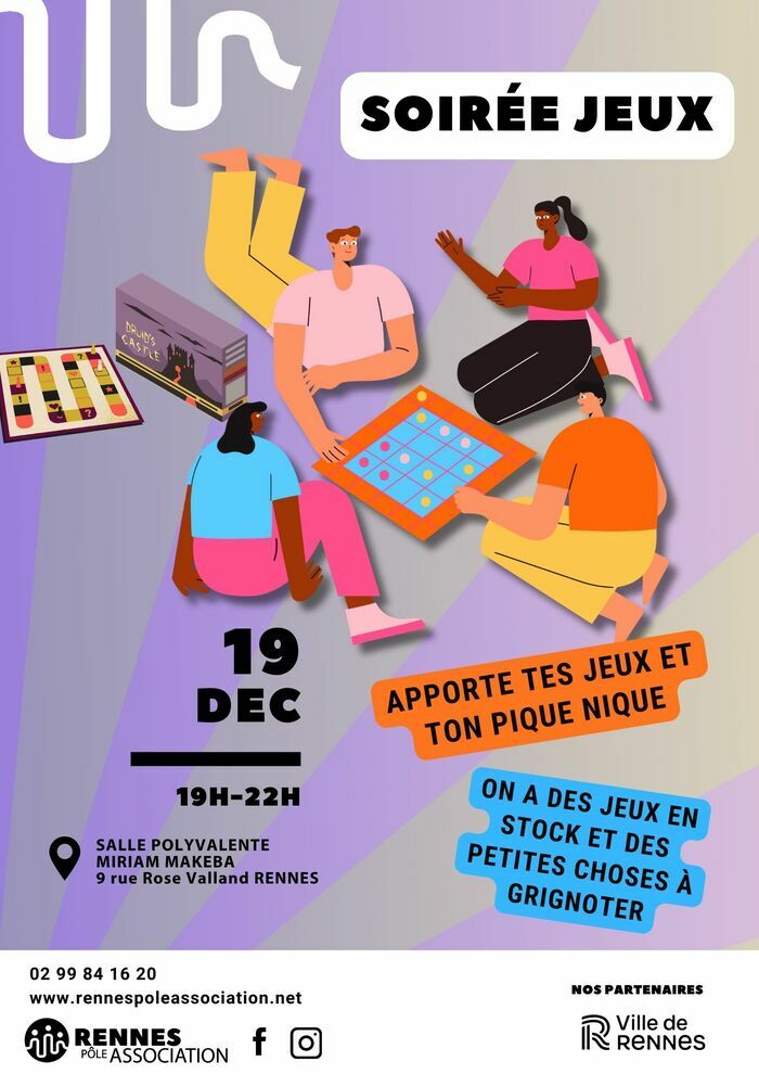 Soirée jeux Salle Polyvalente Miriam Makeba Rennes