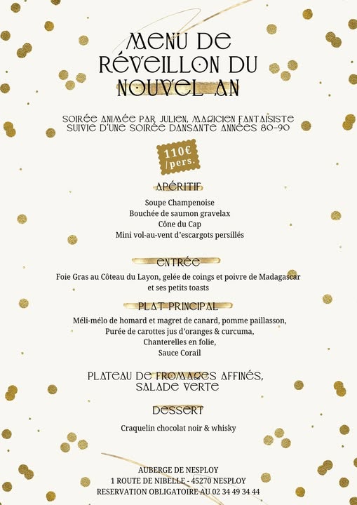 Soirée réveillon du nouvel an