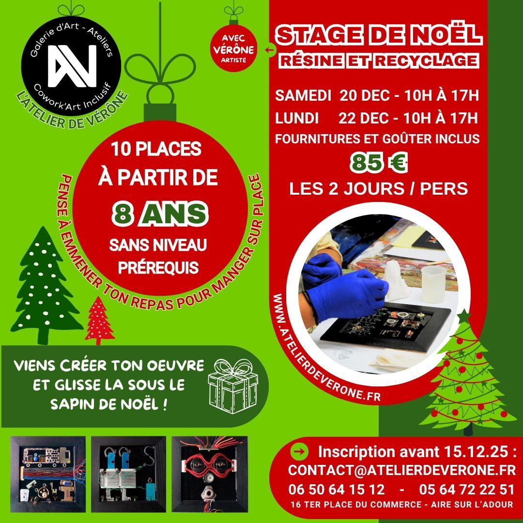 Stage de Noël résine et recyclage