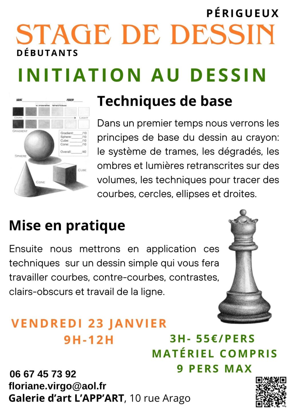 Stage dessin-peinture Initiation au Dessin par Floriane VIRGO