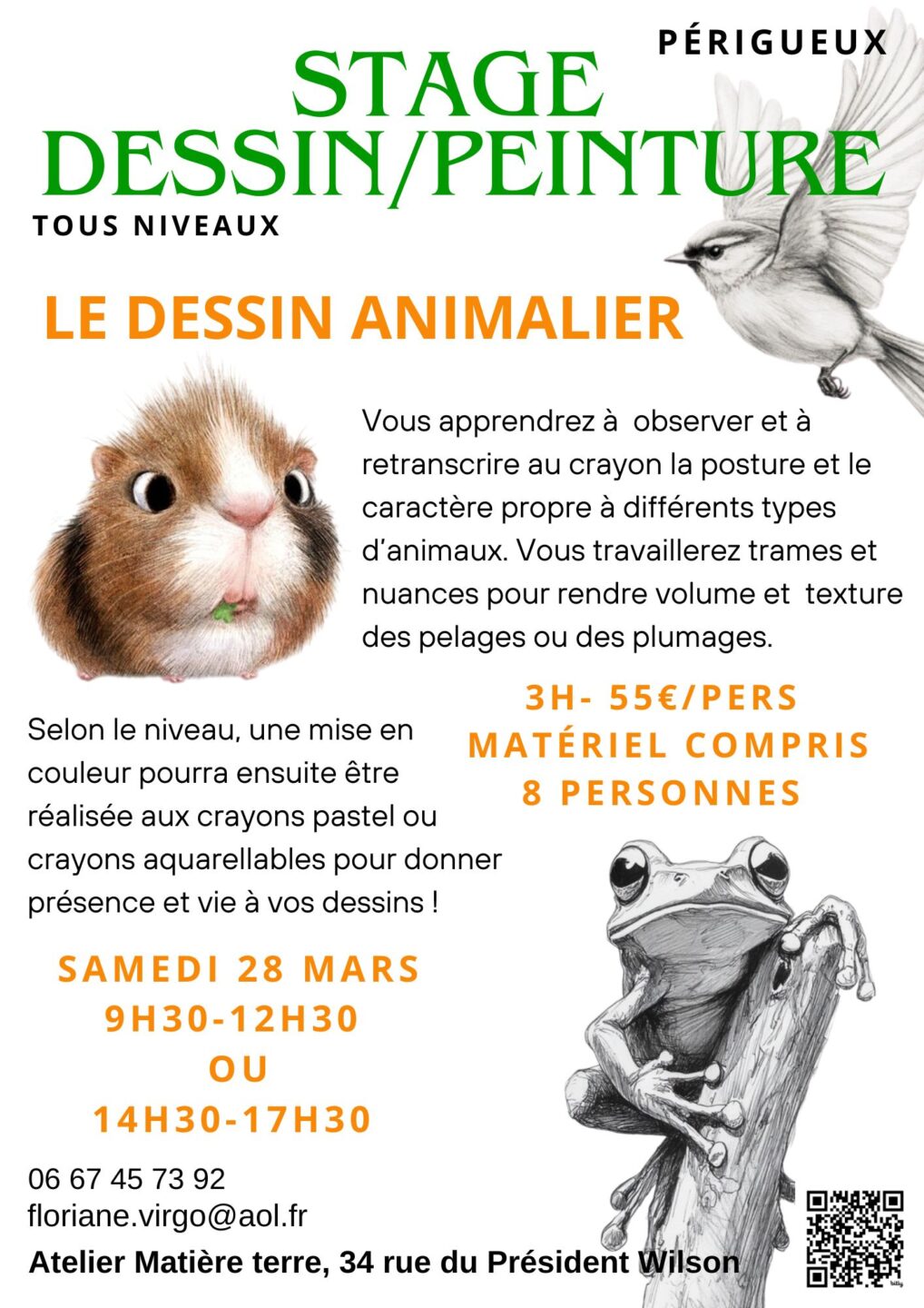 Stage dessin-peinture Le Dessin Animalier par Floriane VIRGO