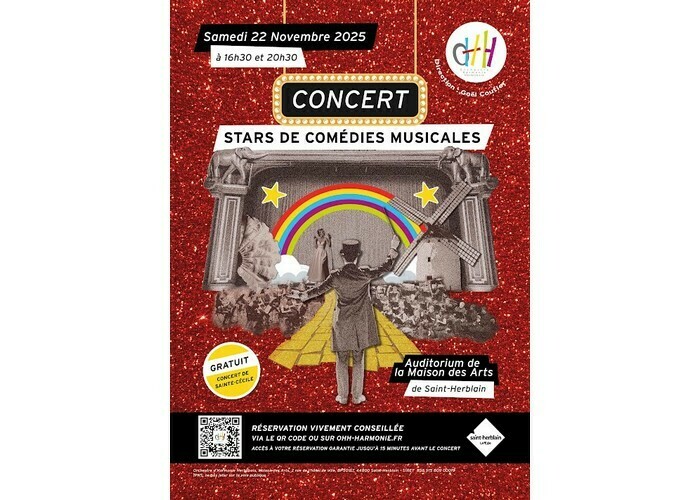 Stars de comédies musicales - Concert Orchestre d’Harmonie Herblinois Maison des Arts de St-Herblain