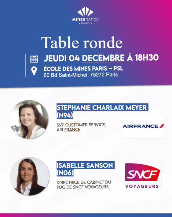 Table ronde sur l'IA avec Air France et SNCF Voyageurs Ecole des Mines de Paris Paris