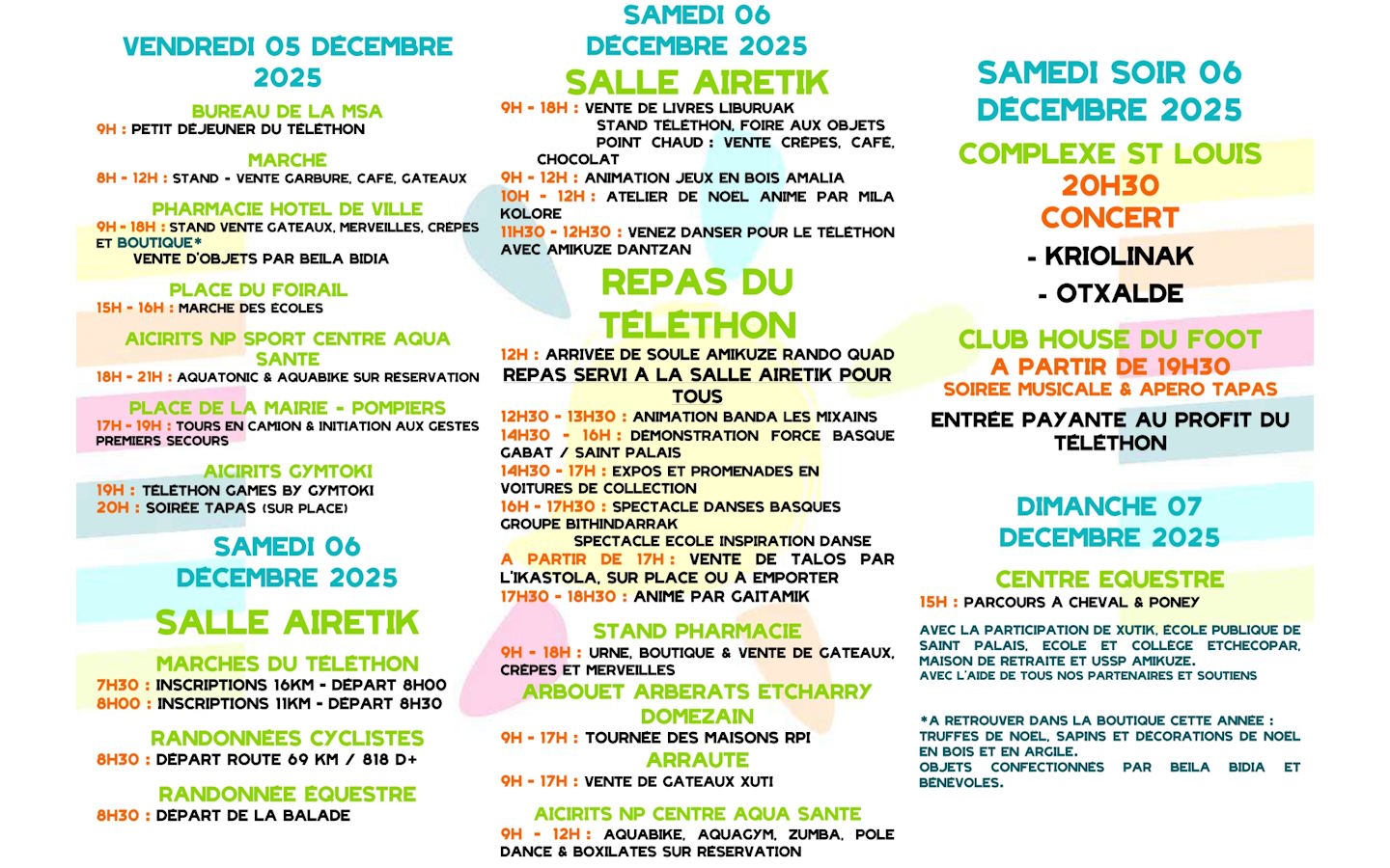 Téléthon 2025 stands et animations