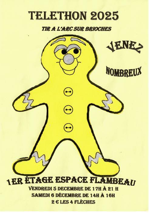 Telethon tir à l'arc sur brioches