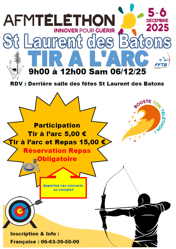 Téléthon tir à l’arc Salle de convivialité Val de Louyre et Caudeau 2025-12-06 Téléthon tir à l'arc