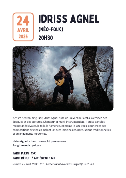 Thalica Home Concerts Idriss agnel (néo-folk)