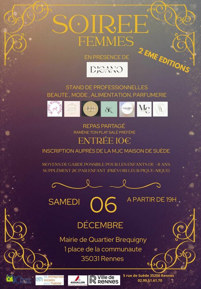 ✨ Deuxième Édition – Soirée Femmes ! ✨ Mairie de Quartier Bréquigny Rennes